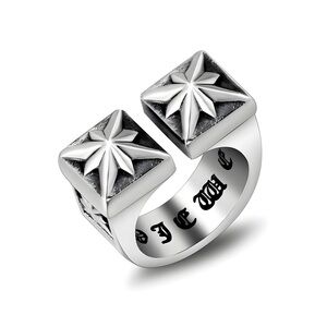 Sterling Silver Star Accent Open Ring - Men's Silver Fashion Jewelry